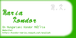 maria kondor business card